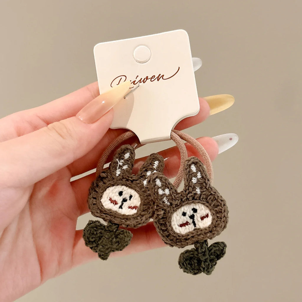 High-Elasticity Children's Hair Tie Set, Cute Cartoon Hair Ties, Soft and Non-Damaging to Hair, Girls' Braided Hair Rubber Bands