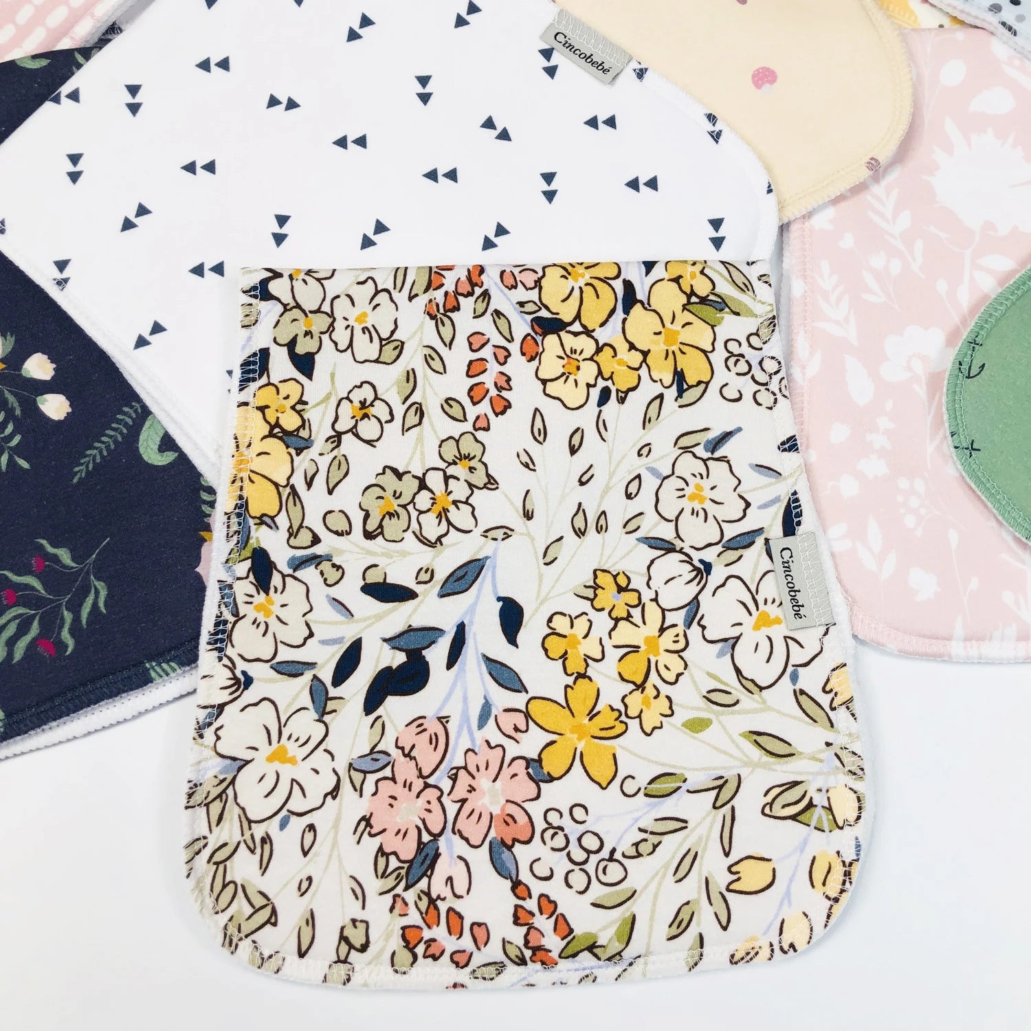 10-pack of soft and breathable baby burp towels - highly absorbent and breathable, suitable for newborns who spit up milk.