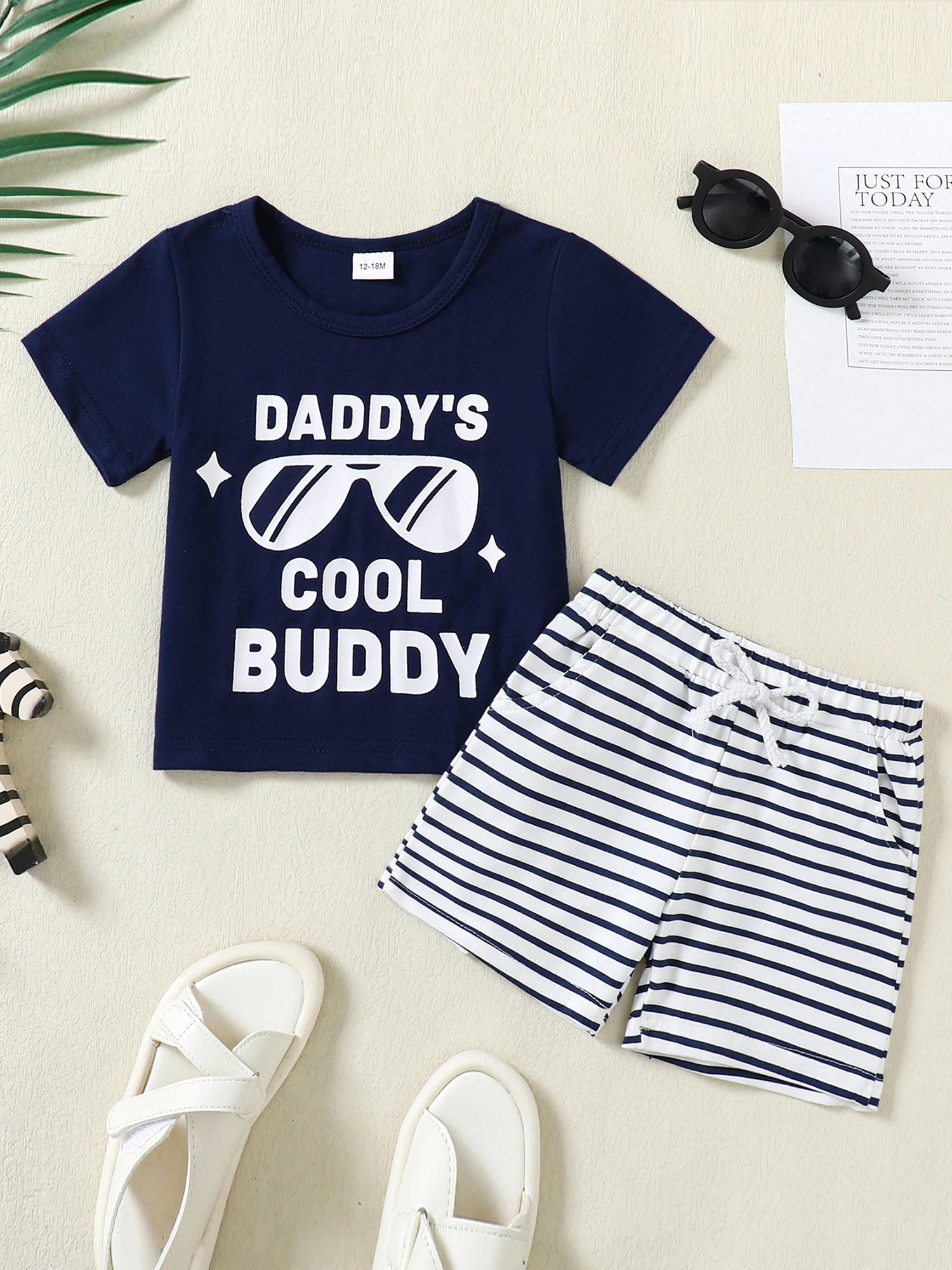 Toddler Boy Outfits 12M-5T Toddler Summer Short Sleeve T+Shorts 2 Sets Baby Boys Clothes