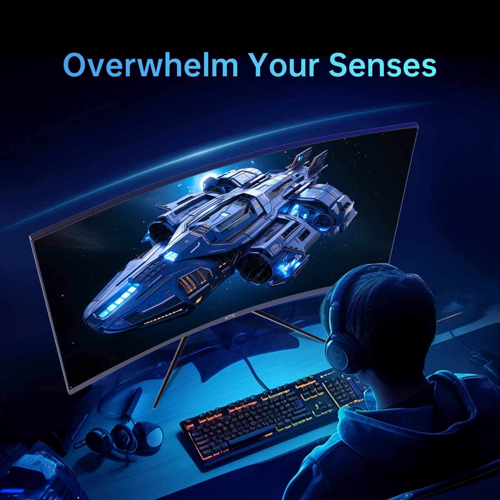 32 inch 240Hz Curved Gaming Monitor 1500R 1080P 125% sRGB 1ms, Free sync/G-sync HDR10,HDMI/DP/USB Ports VESA, Tilt Adjustable,