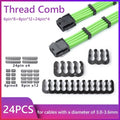 24pcs 6/8/24 Pin Cable Comb Organizer Clamp for 3.0-3.6mm PC Power Cables Wiring