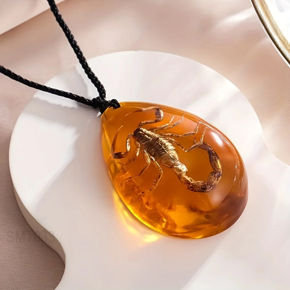 1Pc Daily & Festive Jewelry, Men's Trendy Cool Bohemian Teardrop Design Scorpion Pendant