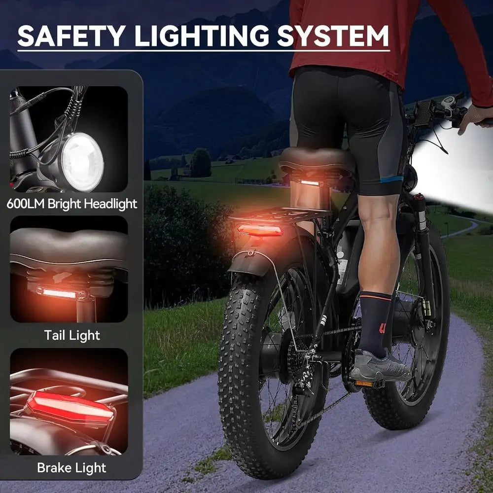 6000W Peak Dual Motor Ebike or Adults - 52V 34Ah ast Electric Bike or Men /Women 45 MPH, Up to 100 Miles,24" at Tire Lockable Sup