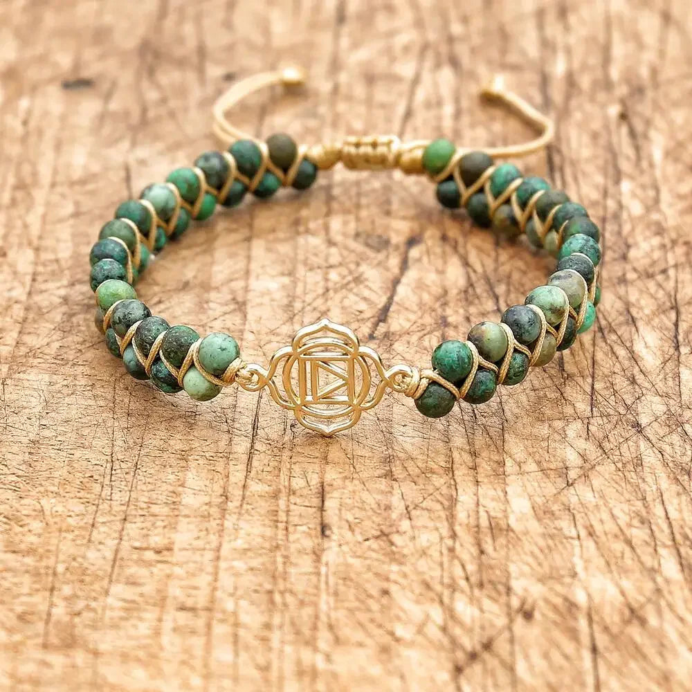 4mm Double Layer Stone Braided Turtle Bracelet Beaded Charm Friendship Bracelet Couple Handmade Jewelry