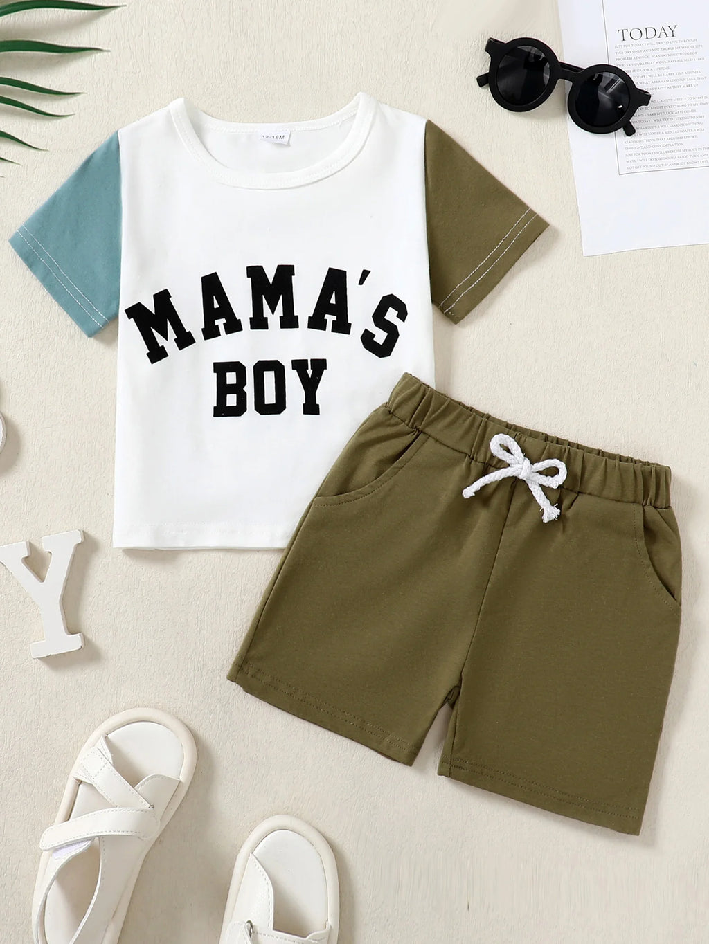 Toddler Boy Outfits 12M-5T Toddler Summer Short Sleeve T+Shorts 2 Sets Baby Boys Clothes