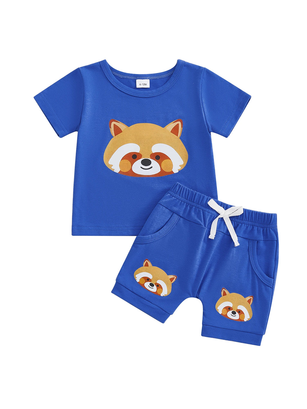 Cute Toddler Boy Summer Outfits Fox Print Short Sleeve Round Neck T Shirt and Shorts 2 Pcs Set for Playtime Fun
