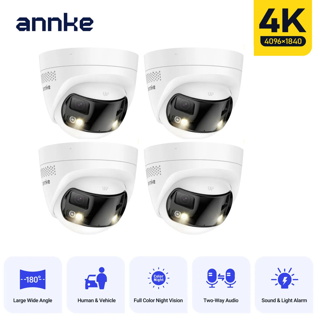 4K 8MP POE Surveillance Camera Dual Lens outdoor camera 1/2/4PCS Color Night Vision CCTV Video Security Camera For NVR