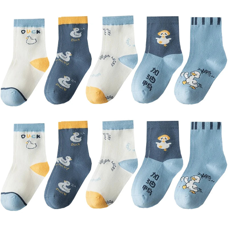 10 Pairs Boys Dinosaur Socks Children Baby Toddler Sport Socks School Students Spring Autumn Soft Kids Fashion Mid Tube Socks