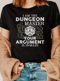 Dungeon Master D20 Dice Print T Shirt For Gaming Fans Casual Wear Women 220g