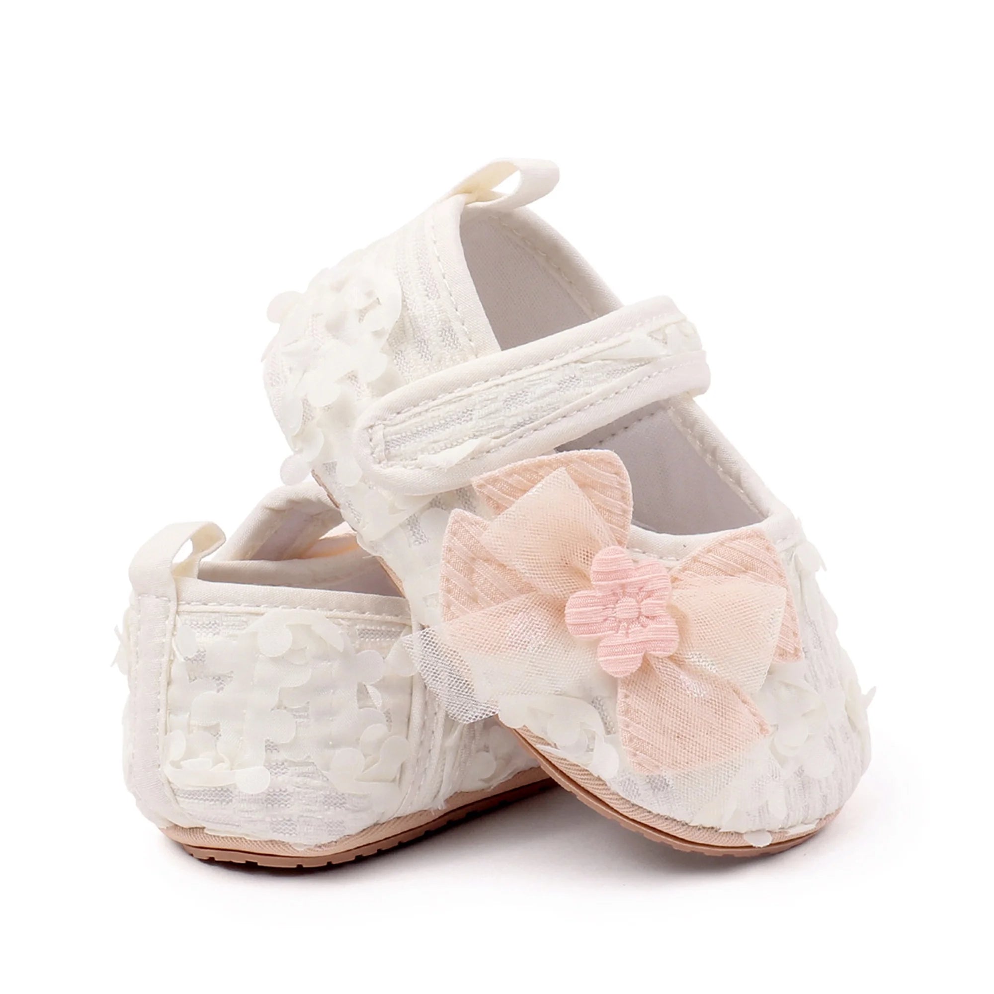 Adorable Infant Booties with Sweet Floral Embellishments and Anti-slip Soles Comfortable Mary Jane Shoes for Baby Girls Ideal