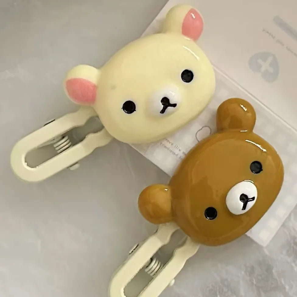 Hair Clips for Girls Kawaii Relax Bear Hairpin Women Bangs Bobby Pin Fashion Duckbill Clip Kids Hairs Ornaments Gift