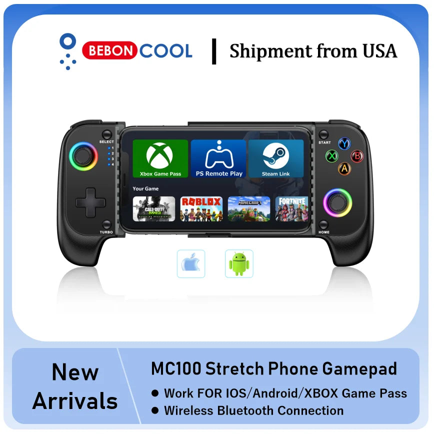 MC100 Gamepad Telescopic For Apple IOS Android PUBG COD Stretch Wireless Bluetooth Phone Game Controller Joystick