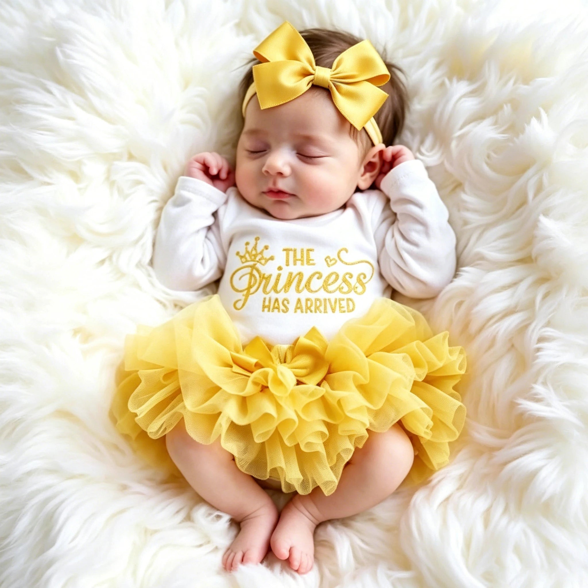 Summer Newborn Photography Outfit Sets Infant Baby Girls Letter Print Romper Pink Tulle Skirt Headband Photo Props-HD