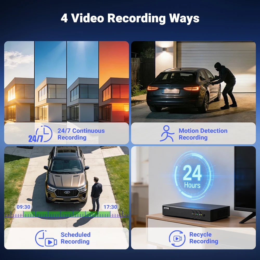 ANNKE 8CH 3K CCTV System Outdoor 3K Lite Video DVR 4/8pcs 2-Way Audio Wired Security Cam Day/Night Video Surveillance System