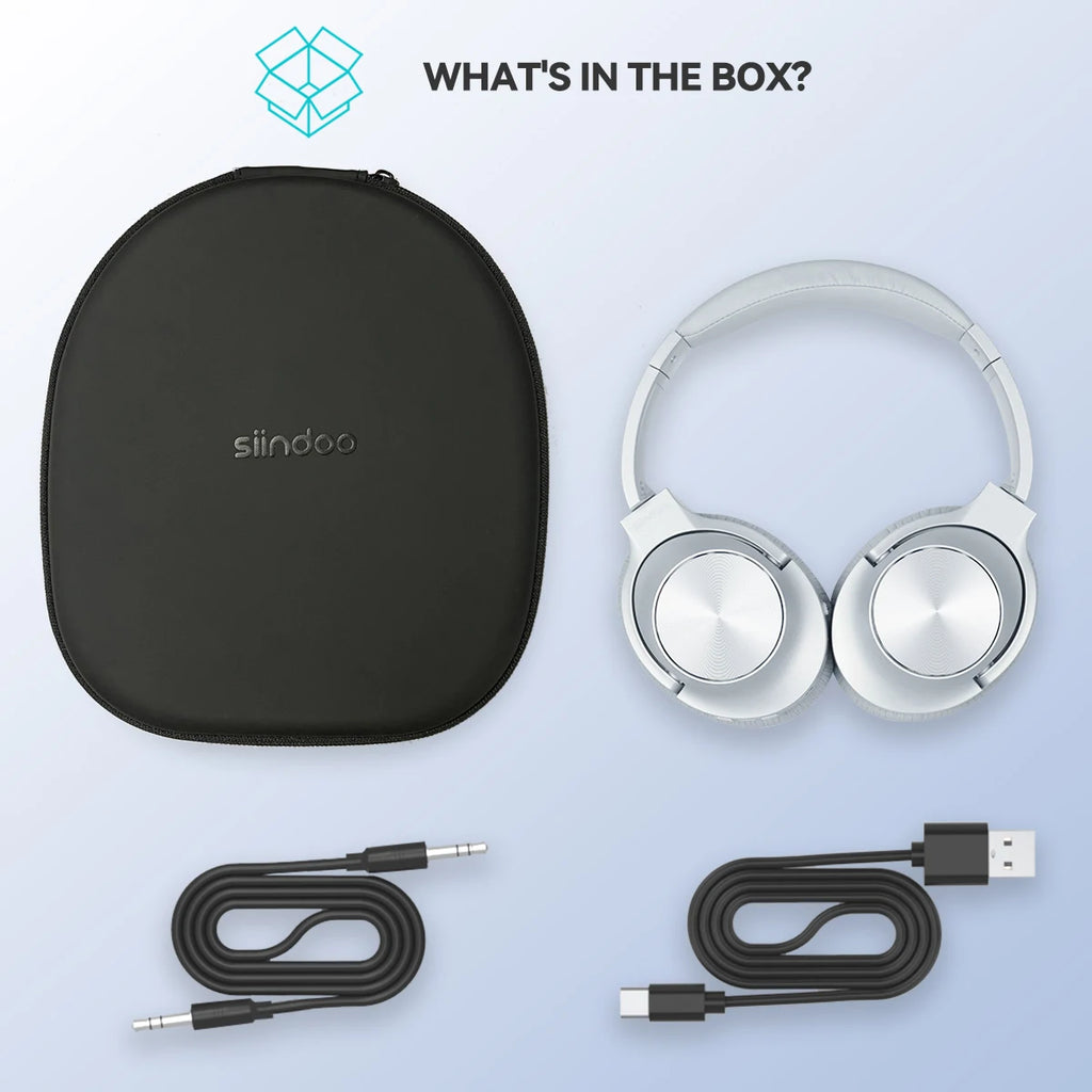 Noise Cancelling Wireless Headphones Over Ear with Mic BT 5.3 HiFi Stereo Headset Deep Bass for PC TV