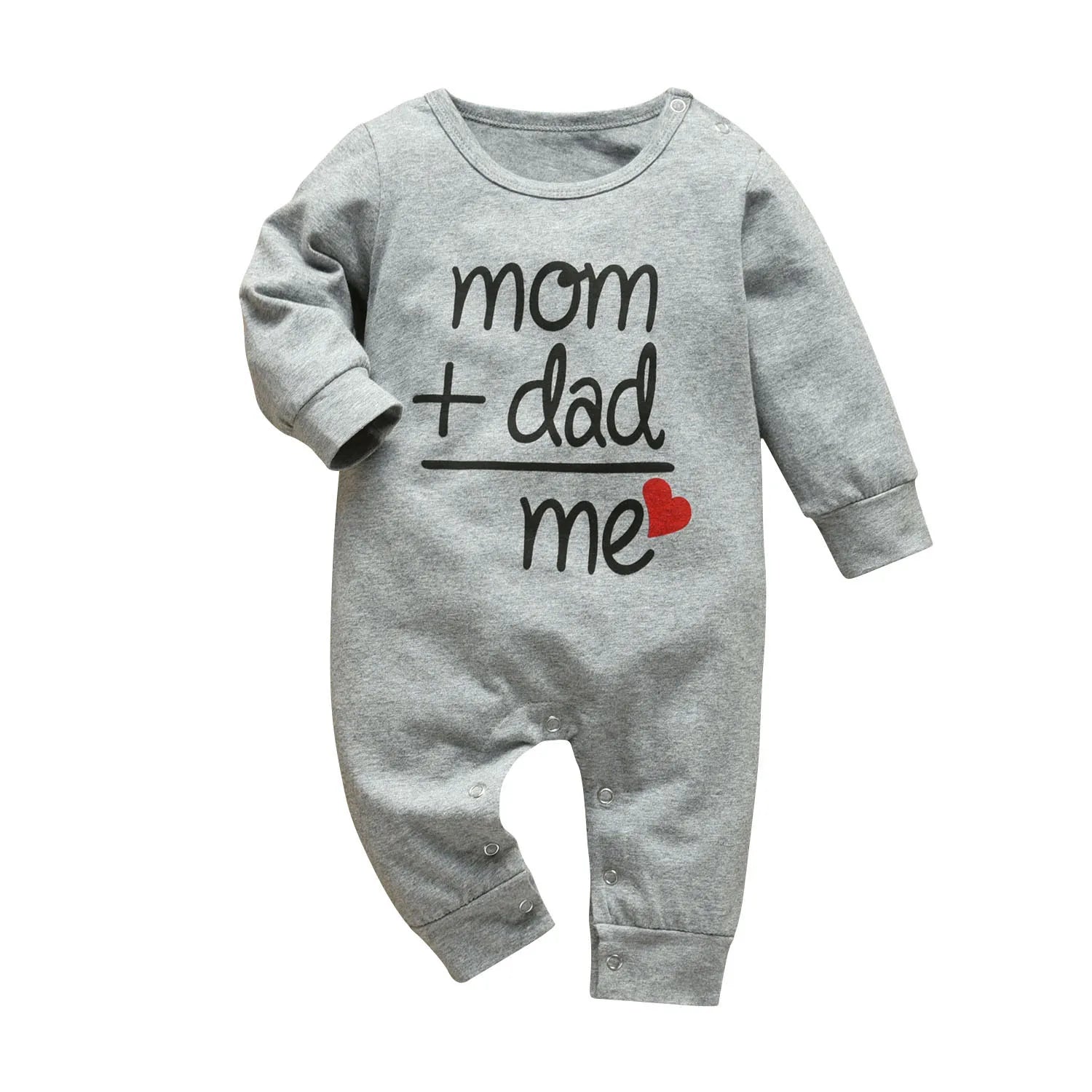 Newborn Infant Baby Boys Girls Rompers Long Sleeve Letter Print Jumpsuit