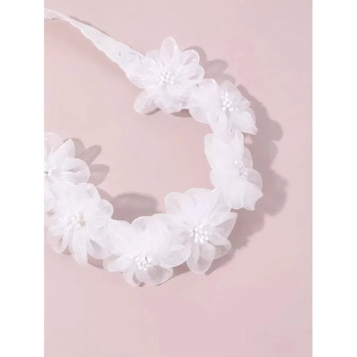 1pc Girls‘ Sweet White Flower Headband, Cute Floral Hair Accessory for Daily Decoration