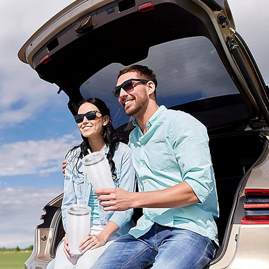 25pcs 18 Oz Water Bottles, Acrylic Snowglobe Tumbler, Snow Globe Cups with Pre Drilled Hole, Double Wall Travel Cups