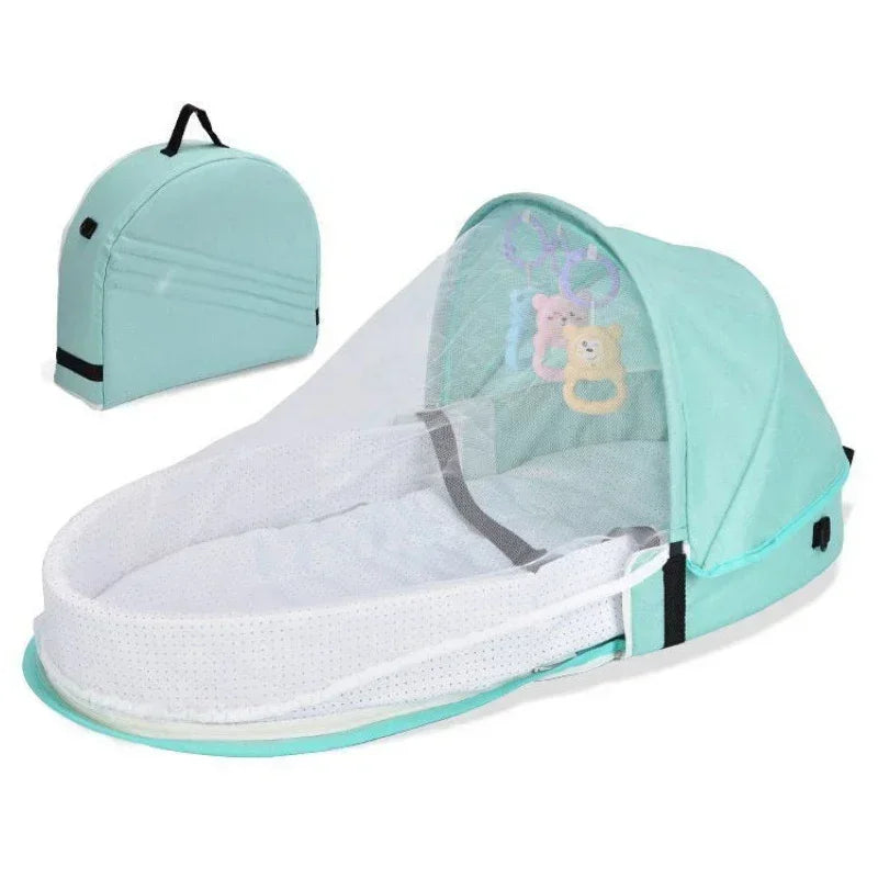Portable Newborn Baby Bed - Travel Crib, Foldable Anti-Stress Bassinet for Baby