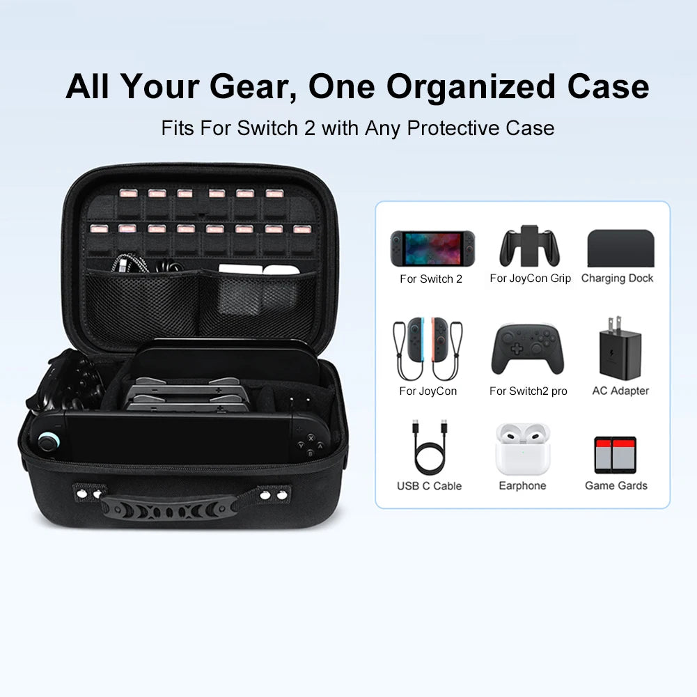 For NS2 Large Storage Bag Anti-Scratch Integrated Console Shell Bag Zipper Closure Hard Protective Carry Case Gifts for Friend