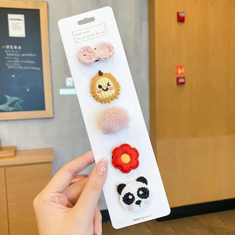 Children's Bangs Hair Clips, Hair Tidying Tool for Girls, Autumn and Winter Plush Hairpins, Baby Bow Hair Clips, Hair Accessories