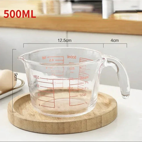 1000ML/500ML Measuring Cups High Temperature Resistant Baking Glass Measuring Cup with Scale Home Kitchen Baking Tools