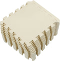 18 Tiles Interlocking Puzzle Foam Play Mat with Straight Edges for Babies and Home Gym, Beige