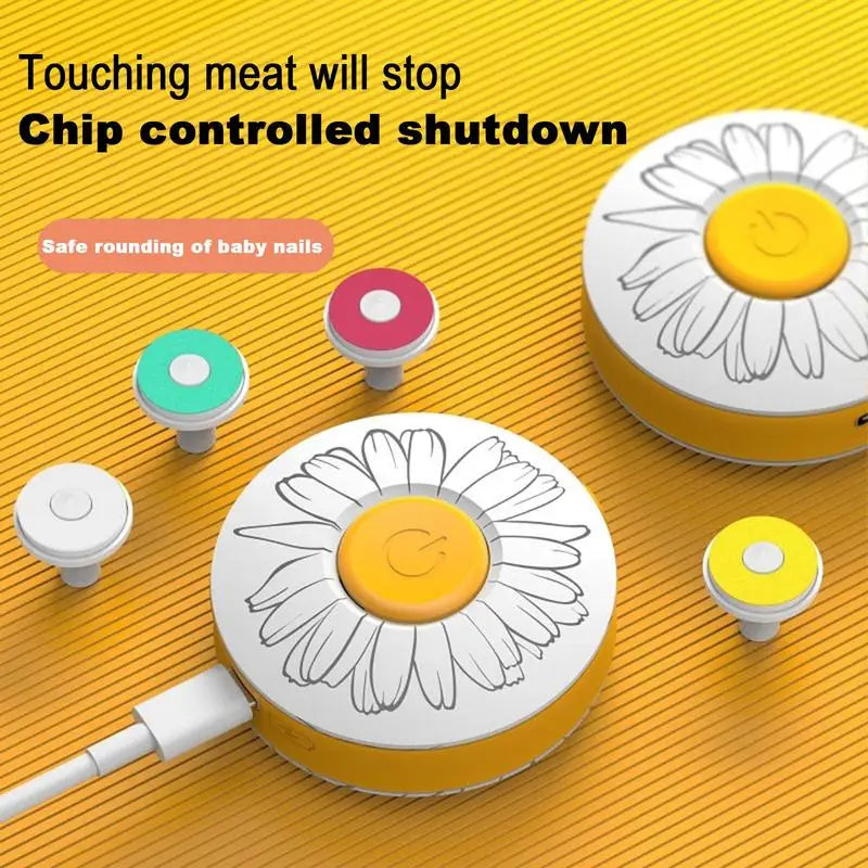 Electric Baby Nail Trimmer Safe Rechargeable File Manicure Set With 6 Grinders Head For Toes Fingernails Baby Daily Essentials