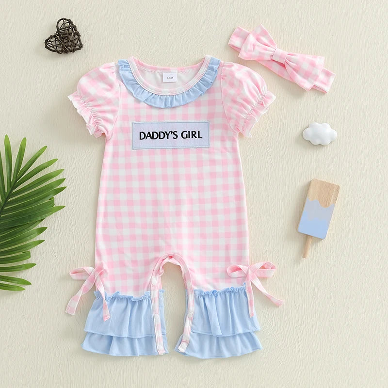 Adorable Toddler Floral Print Sleeveless Romper with Matching Bow Headband Set for Summer Fun Outfits