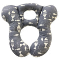Soft Baby Travel Pillow for Car Seat and Stroller, Comfortable Kids Cushion with Cute Gray Fish Design