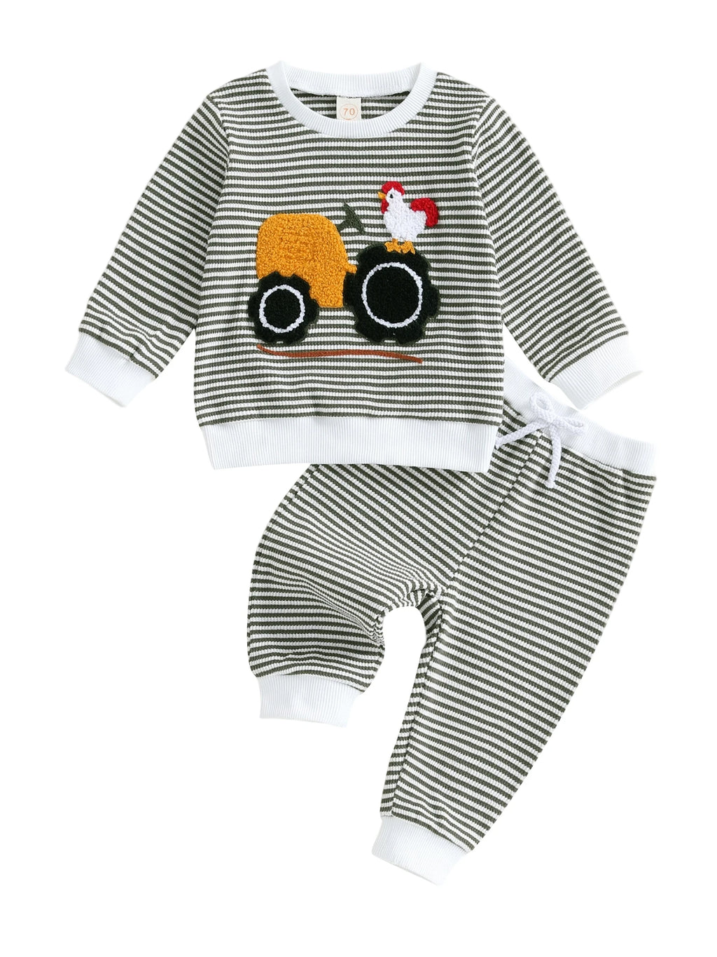 Toddler 2-Piece Autumn Set with Cute Fox Embroidery Sweatshirt and Pants - Kids Fall Outfits for Boys and Girls