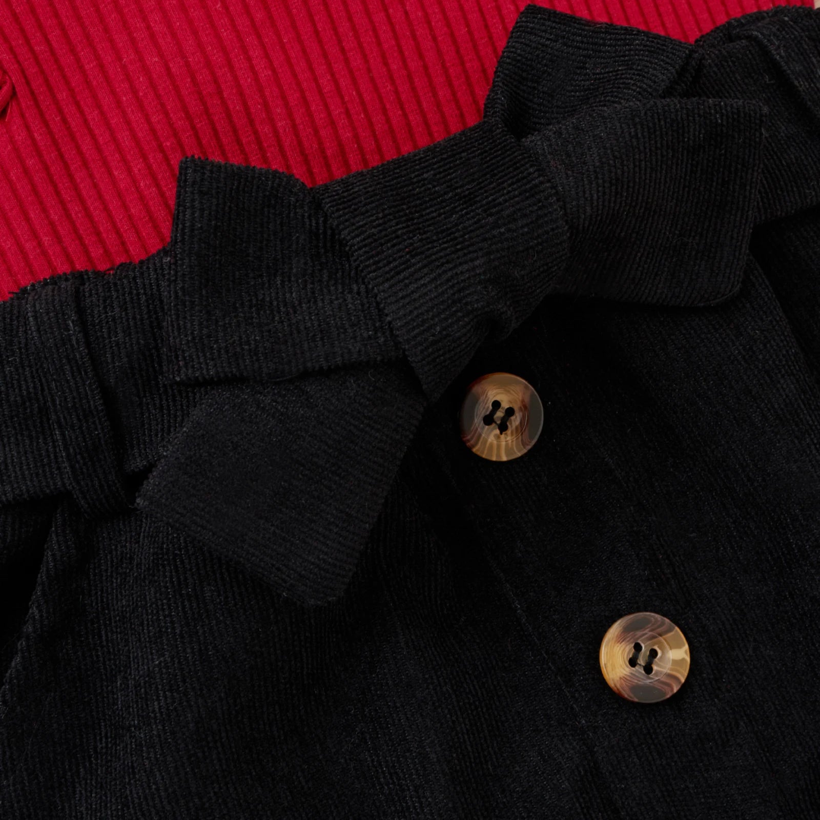 Spring Kids Girls Outfit Solid Color Lace Long Sleeve Tops + Button Short Skirt Belt Autumn Clothes Set