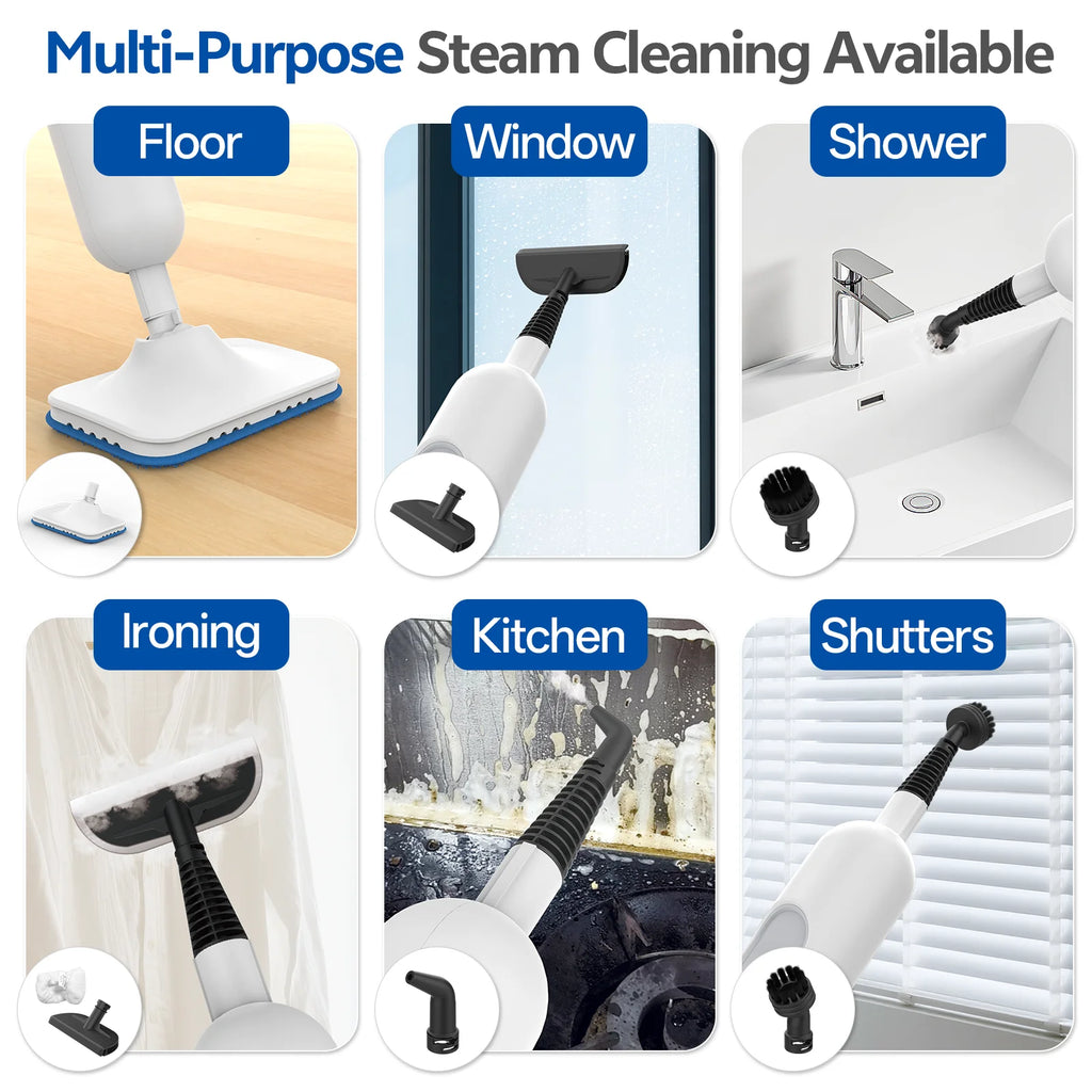 Steam Mop Detachable Steam Cleaner 6 in 1 Powerful Scrubbing Steam Vac Mop High Temperature for Carpet Hardwood Kitchen F2