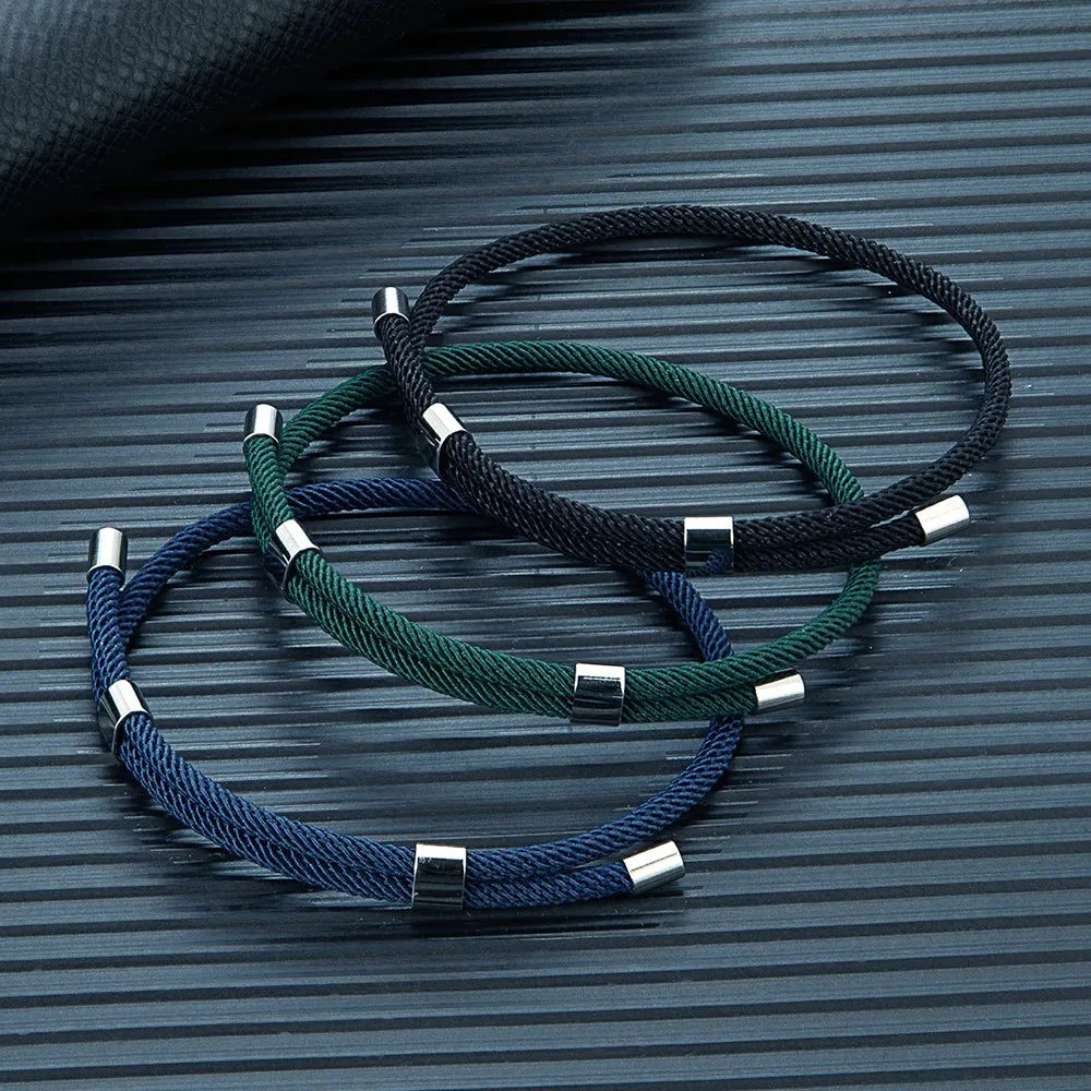 Simple Style Men Women Bracelet Durable Marine Rope With Polished Steel Closure Jewelry Summer Beach Gifts