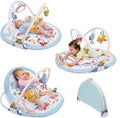 3-in-1 Baby Activity Gym Playmat with Tummy Time Toys & Mirror for Newborns 0-12 Months