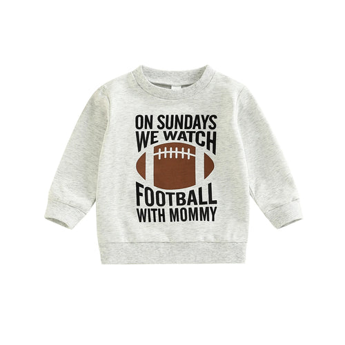 0-6Years Toddler Kids Girl Boy Sweatshirt Ball Season Daddy Mommy Letters Football Print Pullover Tops