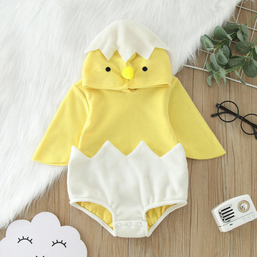 Baby Boy Outfits 12-18 Months Infant Boys Girls Cosplay Chicken Animal Costume Winter Fleece Hooded Baby Girl Romper Bodysuit