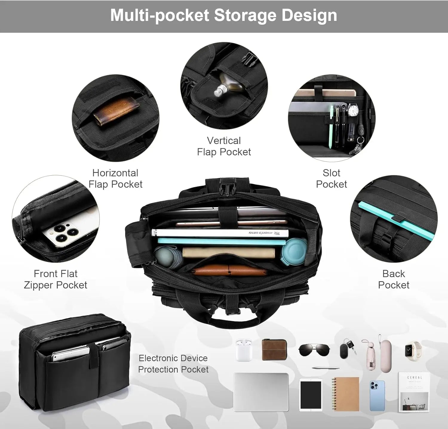 Tactical Messenger Bag Briefcase for Man Military Laptop Bag 14 Inch/15.6 Inch /17.3 Inch Messenger Shoulder Work Bag