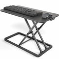 sit-stand workstation: 24-inch single-top scissors lift keyboard and mouse riser, height adjustable laptop desk, blac