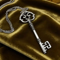 1Pc Retro Gothic Skull Key Necklace Antique Silver Pendant Fashion Jewelry