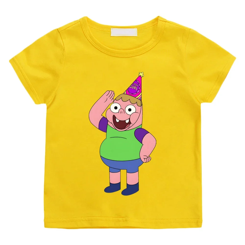 Cartoon Print T-shirts  Cute Manga 100% Cotton Tee-shirt Aesthetic Cartoon Boys/girls T Shirt