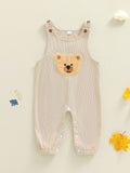 Baby Boy Girl Overall Romper Bear Applique Sleeveless Pants Jumpsuit Cute Clothes