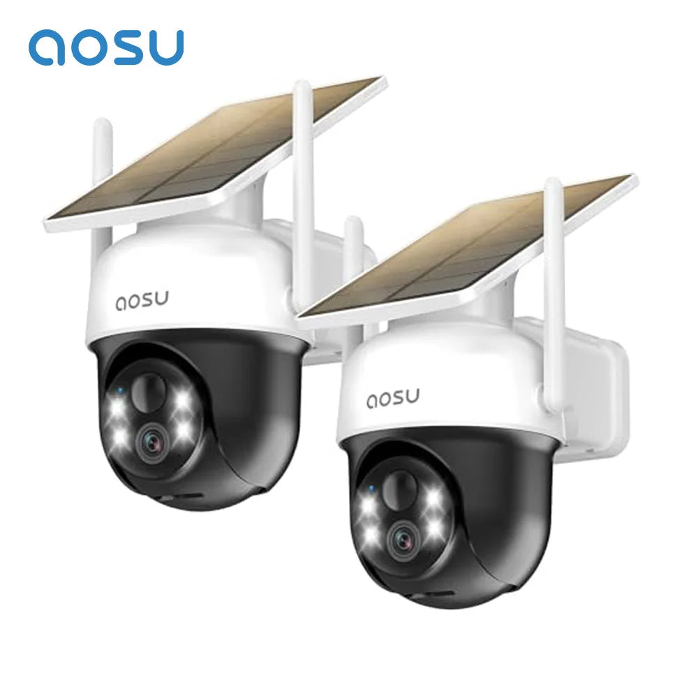 2/4/6/8pcs 3MP Solar Camera 5000mAh Battery Two-way Audio Security Camera Wireless Solar Panel PTZ CCTV Camera
