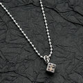 Sterling Silver Retro Old Ring Dice Pendant Necklace American Men and Women Niche