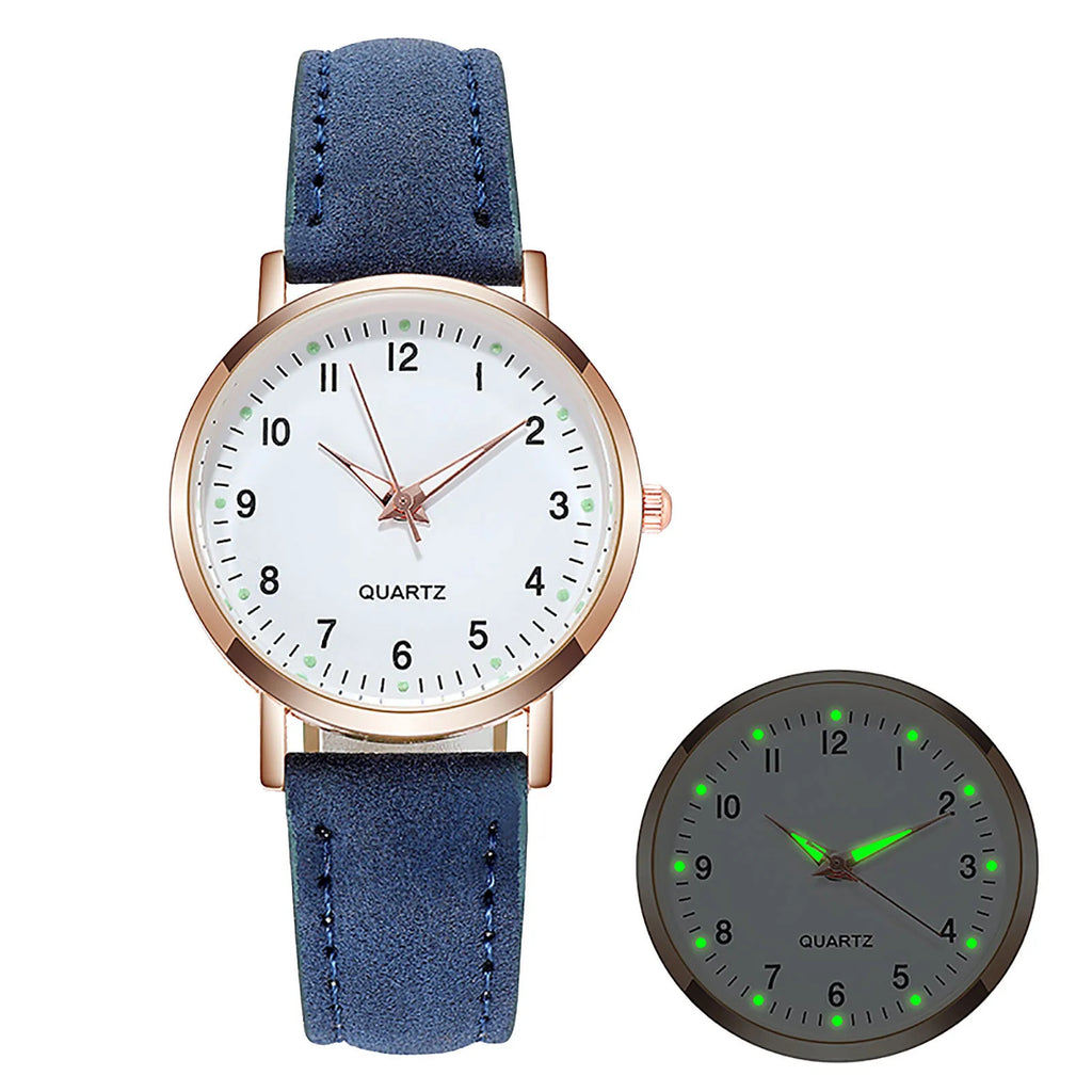 Fashion Watch For Women Leather Belt Watches Ladies Luxury Analog Quartz Luminous Wristwatch Clock