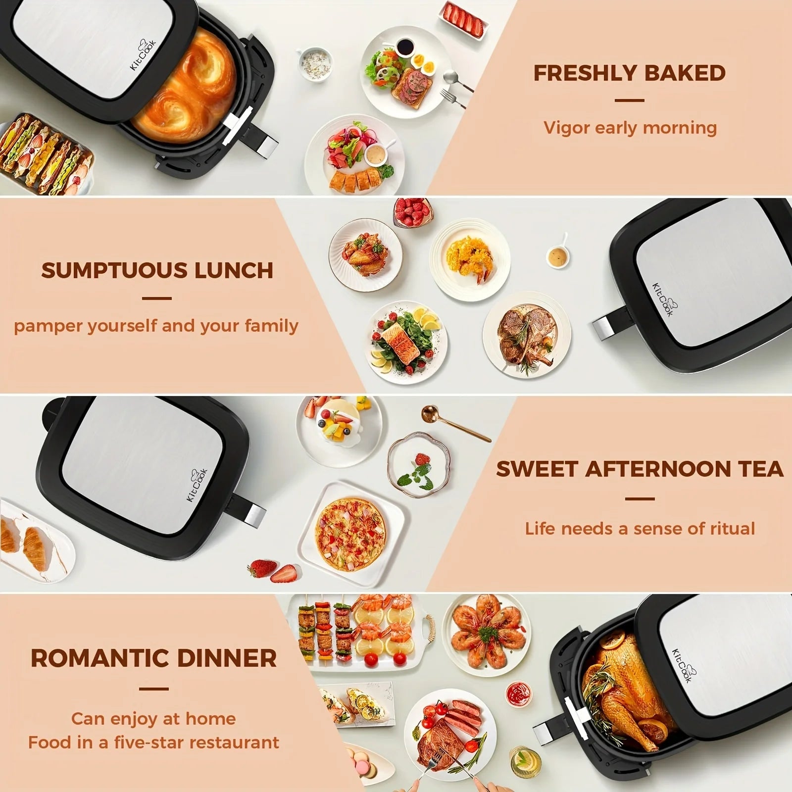 Large Air Fryer, 1500W 7QT Air Fryer Cooker, Adjustable Temperature 100-400°F, 8 Presets Menu, Digital Touch Screen