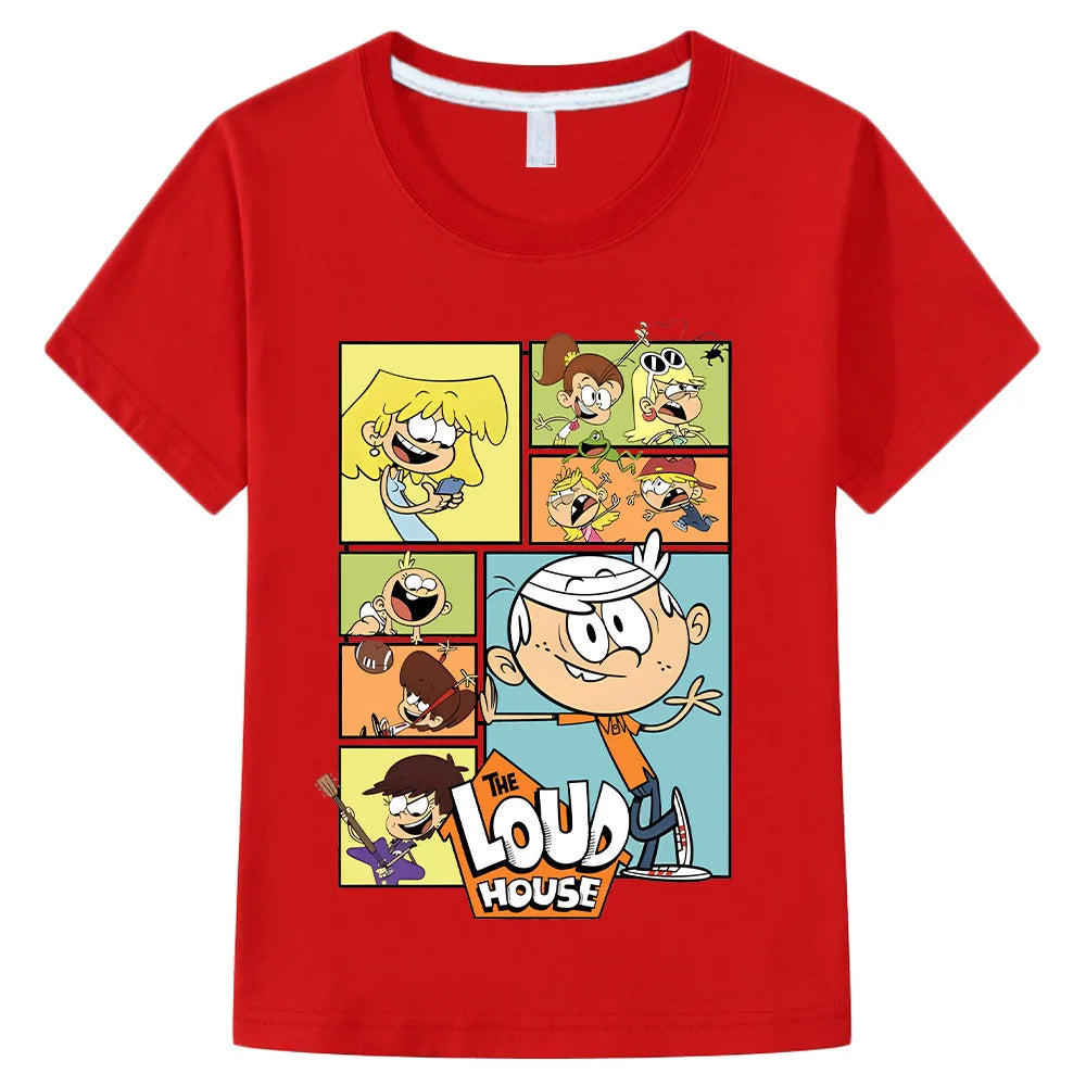 The Loud House Cartoon T-Shirts Kids Crewneck Pure Cotton TShirts Funny Boys Girls Short Sleeve Tees Children Fashion Gift Tops