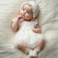 Newborn Photography  Princess Outfit BabyGirl White Lace Tulle Dress with Hat Newborn Infant Christening Gown Photo Shoot Outfit