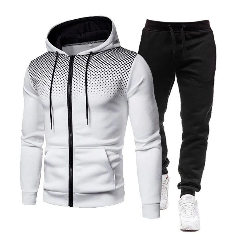 Mens Tracksuits Men's Clothing Men Sets Hoodie Set Zipper Sweatshirt Casual Sport Sweatpants Man Sweat Suit Set Running