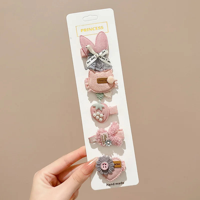 Children's Bangs Hair Clips, Hair Tidying Tool for Girls, Autumn and Winter Plush Hairpins, Baby Bow Hair Clips, Hair Accessories